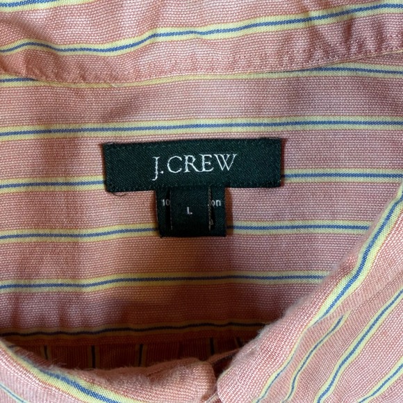 J. Crew Striped Button Down‎ Shirt Large preppy casual office career mens cotton - Picture 2 of 9